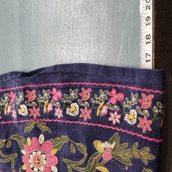 HARPPER, blue cordery mini skirt. Beautiful detailed enbroidery. Size me… - Picture 6 of 12